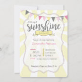 Uitnodiging voor Little Ray of Sunshine Baby Girl  (Voorkant)
