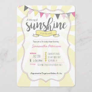 Uitnodiging voor Little Ray of Sunshine Baby Girl