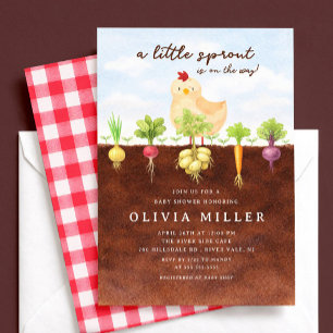 Uitnodiging voor Little Sprout Garden Baby Shower