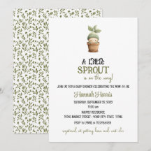 Uitnodiging voor Little Sprout on the Way Baby Sho