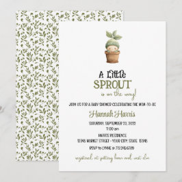 Uitnodiging voor Little Sprout on the Way Baby Sho