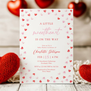 Uitnodiging voor Little Sweetheart Girl Baby Showe