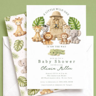 Uitnodiging voor Little Wild One Baby Shower
