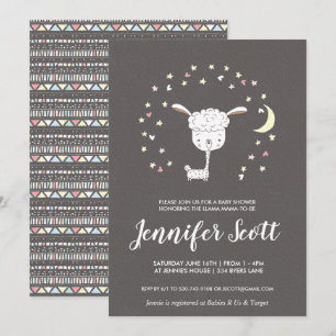 Uitnodiging voor Llama Baby Shower