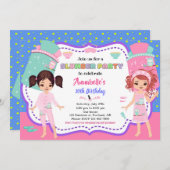 Uitnodiging voor logeerpartij Slaapfeest verjaarda (Voorkant / Achterkant)