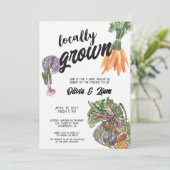 Uitnodiging voor lokaal geteeld Baby shower (Staand voorkant)