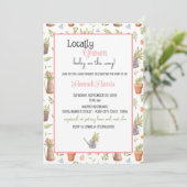 Uitnodiging voor lokaal geteeld Baby shower (Staand voorkant)