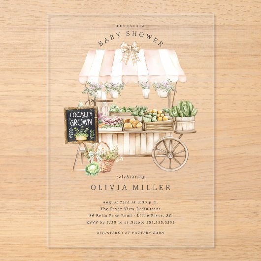 Uitnodiging voor lokaal geteeld Baby shower (Voorkant)