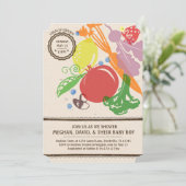 Uitnodiging voor lokaal geteeld Baby shower (Staand voorkant)