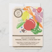 Uitnodiging voor lokaal geteeld Baby shower (Voorkant)