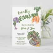 Uitnodiging voor lokaal geteeld Baby shower (Staand voorkant)