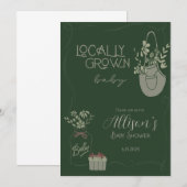 Uitnodiging voor lokaal geteeld Baby shower (Voorkant / Achterkant)