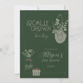 Uitnodiging voor lokaal geteeld Baby shower