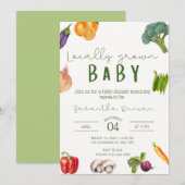 Uitnodiging voor lokaal geteeld Baby shower (Voorkant / Achterkant)