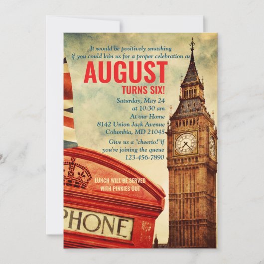 uitnodiging voor Londen (Voorkant)