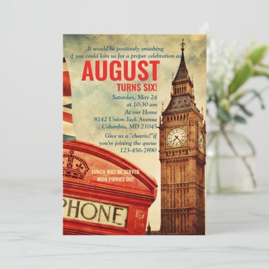 uitnodiging voor Londen (Staand voorkant)