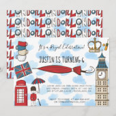 Uitnodiging voor London Calling Party (Voorkant / Achterkant)