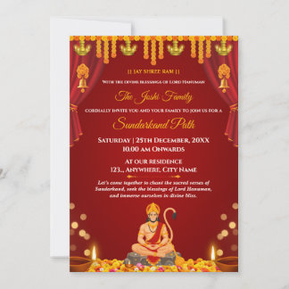 Uitnodiging voor Lord Hanuman Sundarkand Path