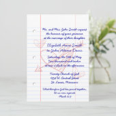 Uitnodiging voor losse Leaf Notebook Paper Wedding (Staand voorkant)