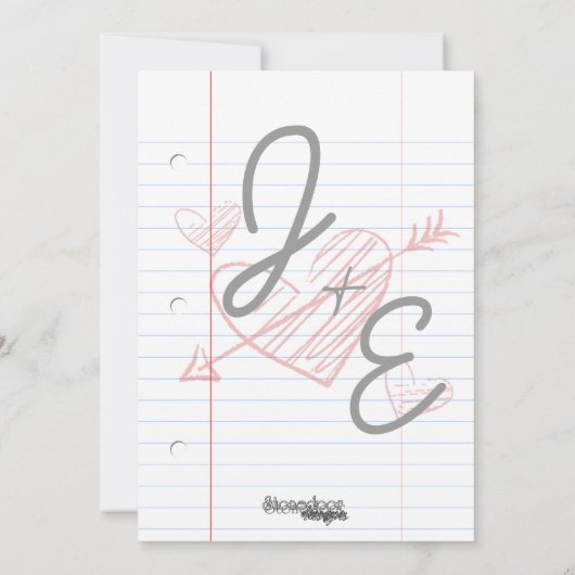 Uitnodiging voor losse Leaf Notebook Paper Wedding (Achterkant)