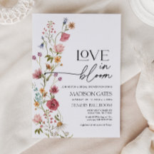 Uitnodiging voor 'Love In Bloom', Bruidsfeest met 