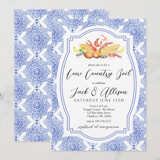 Uitnodiging voor Low Country Boil, Low country Boi (Voorkant / Achterkant)
