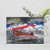 Uitnodiging voor luchtvaartuigfeest (Staand voorkant)