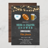 Uitnodiging voor luier en bier voor voetbal (Voorkant / Achterkant)