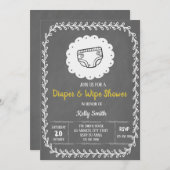 Uitnodiging voor luier- en wisserfeest (Voorkant / Achterkant)