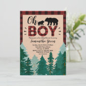 Uitnodiging voor Lumberjack Baby Shower (Staand voorkant)