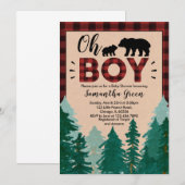 Uitnodiging voor Lumberjack Baby Shower (Voorkant / Achterkant)