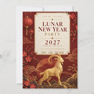 Uitnodiging voor Lunar Nieuwjaarsfeest, jaar van d