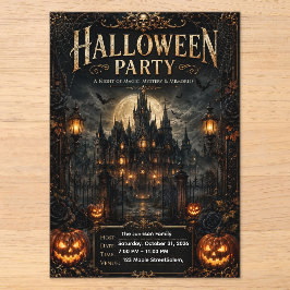 Uitnodiging voor luxe gotisch Halloween-feest