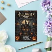 Uitnodiging voor luxe gotisch Halloween-feest (Insitu (Huwelijk))