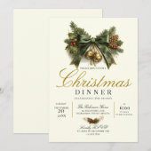 Uitnodiging voor luxe kerstdinermaal (Voorkant / Achterkant)