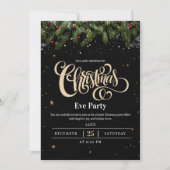Uitnodiging voor luxe kerstfeest vakantiefeest (Voorkant)