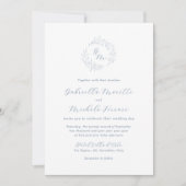 Uitnodiging voor Maankrans-huwelijksfoto met monog (Voorkant)