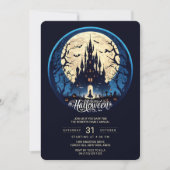 Uitnodiging voor maanverlicht kasteel Halloween-fe (Voorkant)