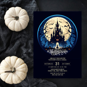 Uitnodiging voor maanverlicht kasteel Halloween-fe