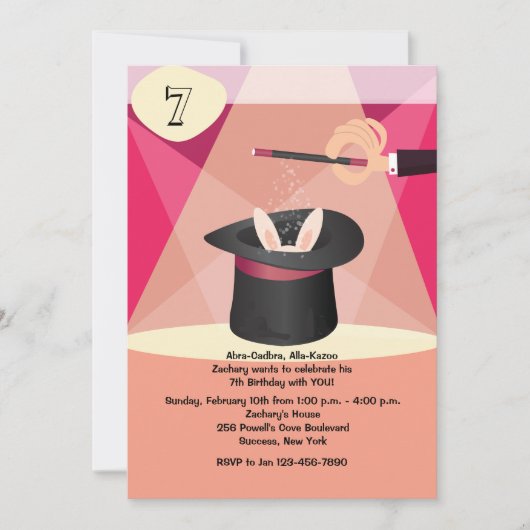 Uitnodiging voor Magic Show (Voorkant)