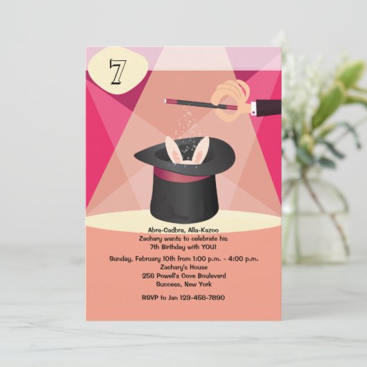 Uitnodiging voor Magic Show (Staand voorkant)