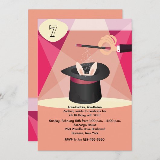 Uitnodiging voor Magic Show (Voorkant / Achterkant)