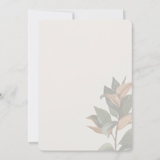 Uitnodiging voor Magnolia Wedding (Achterkant)