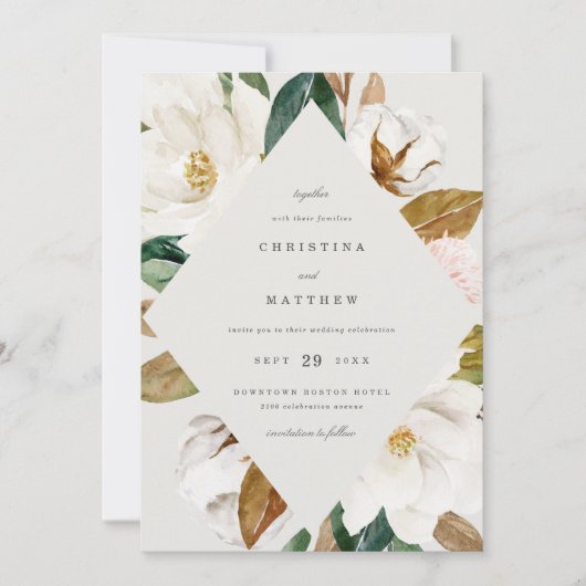 Uitnodiging voor Magnolia Wedding (Voorkant)