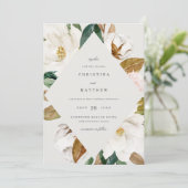 Uitnodiging voor Magnolia Wedding (Staand voorkant)