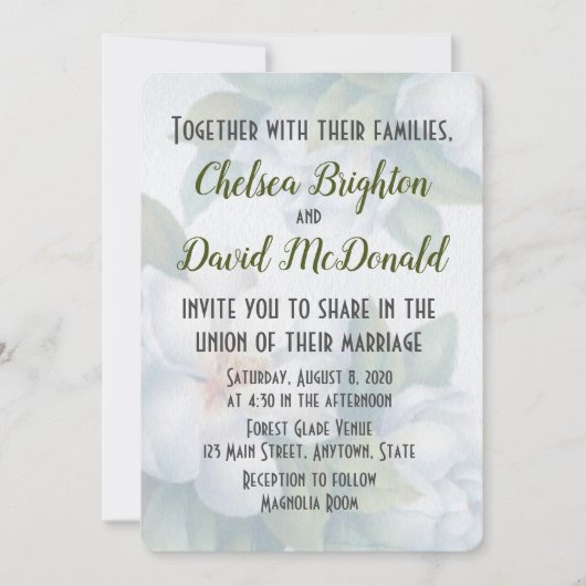 Uitnodiging voor Magnolia Wedding (Voorkant)