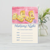 Uitnodiging voor Mahjong-avond (Staand voorkant)