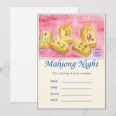Uitnodiging voor Mahjong-avond (Voorkant / Achterkant)