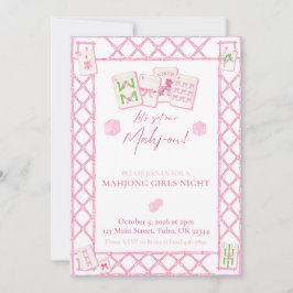 Uitnodiging voor Mahjong Party, Girls Night Coquet