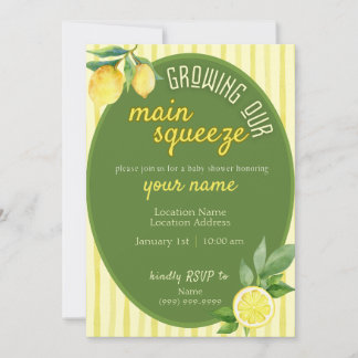 Uitnodiging voor Main Squeeze Lemon Baby Shower